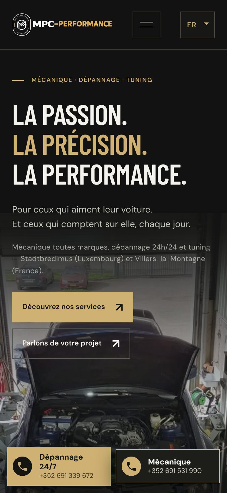 mpc-performance.lu on a phone